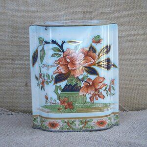Vintage Daher Oriental Flowers Hinged Biscuit Tin